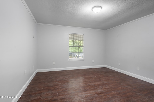 18401 Dogwood Ln, Saucier, MS 39574 - empty room featuring crown molding, wood finished floors, baseboards, and a textured ceiling