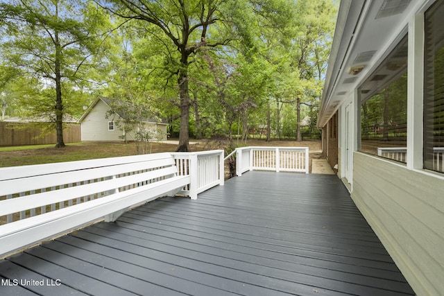 18401 Dogwood Ln, Saucier, MS 39574 - wooden terrace featuring fence