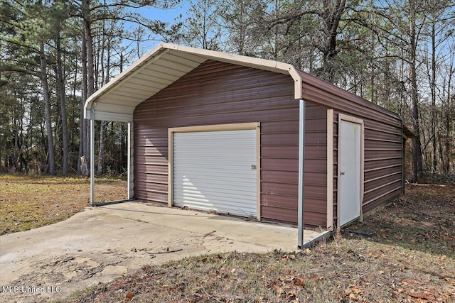 view of garage