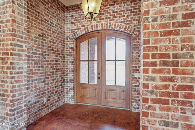 property entrance with french doors