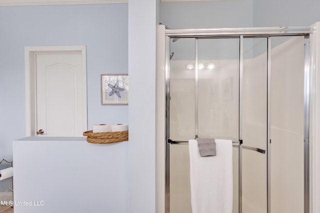 bathroom with an enclosed shower