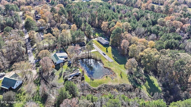 148 Stanton Hall Dr, Florence, MS 39073 - aerial view of property's location featuring a heavily wooded area and a large body of water