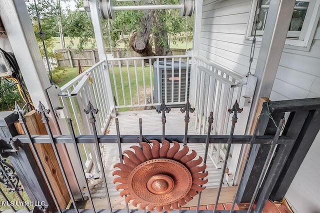 balcony with cooling unit