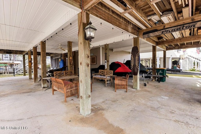 view of patio / terrace with ceiling fan