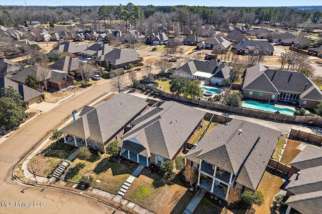 drone / aerial view featuring a residential view