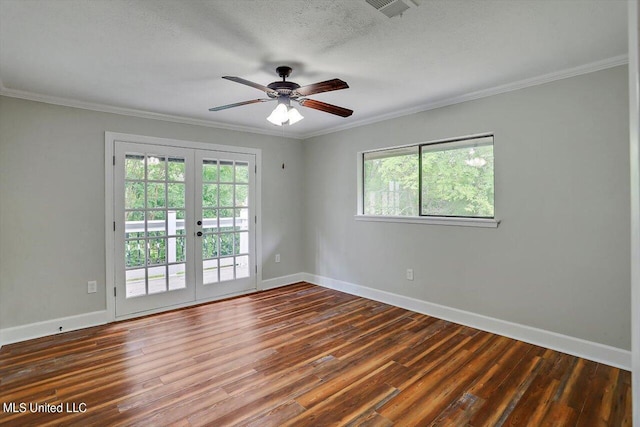 4441 Wedgewood St, Jackson, MS 39211 - unfurnished room featuring wood finished floors, french doors, and baseboards