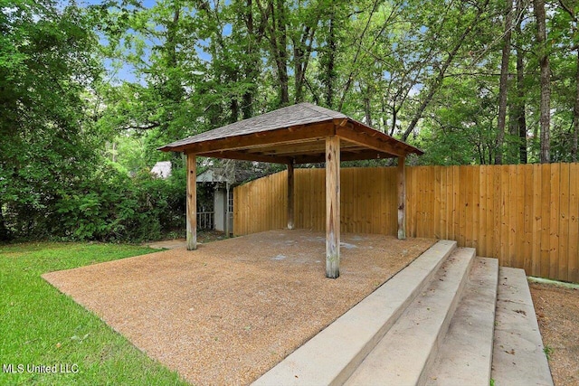 view of patio / terrace with a carport