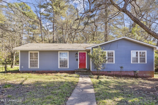 5360 Wayneland Dr, Jackson, MS 39211 - ranch-style home with a front yard and crawl space