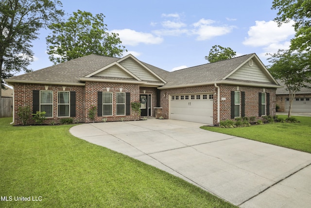 13111 Hawthorn Dr, Biloxi, MS 39532 - view of front of property featuring a garage, brick siding, roof with shingles, and concrete driveway