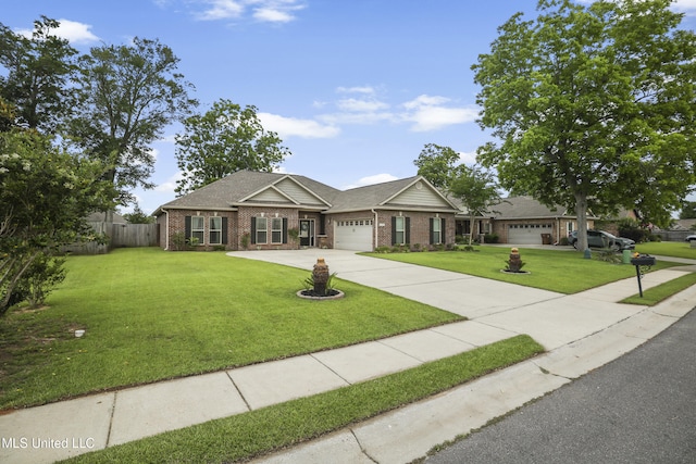 13111 Hawthorn Dr, Biloxi, MS 39532 - view of front facade with a garage, driveway, brick siding, and a shingled roof