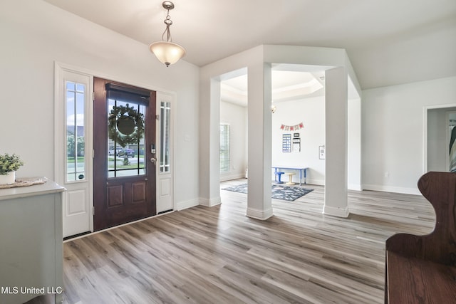 13111 Hawthorn Dr, Biloxi, MS 39532 - entryway featuring light wood-style flooring and baseboards