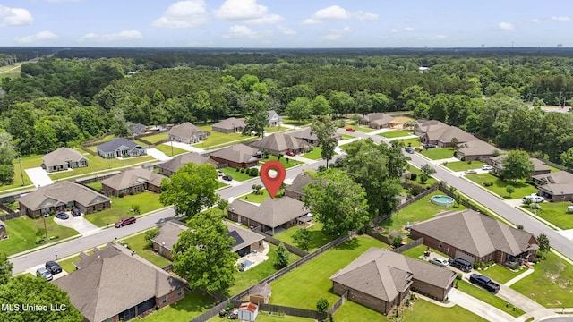 13111 Hawthorn Dr, Biloxi, MS 39532 - aerial perspective of suburban area with a forest