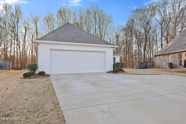 garage with cooling unit