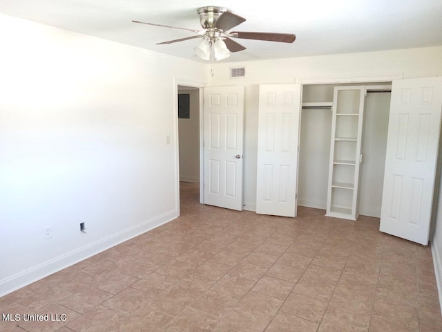 502 Dorsett Dr, Indianola, MS 38751 - unfurnished bedroom featuring a closet and ceiling fan