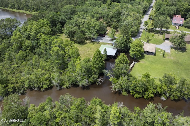 8113 Barron Rd, Moss Point, MS 39562 - aerial overview of property's location with a nearby body of water and a forest