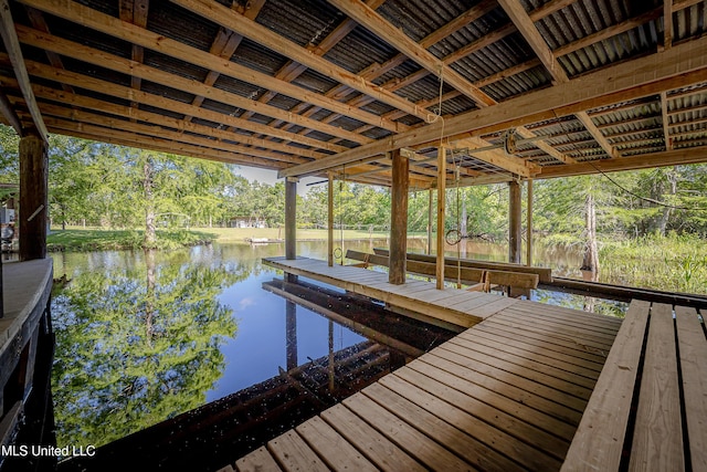 8113 Barron Rd, Moss Point, MS 39562 - dock with a water view and view of wooded area