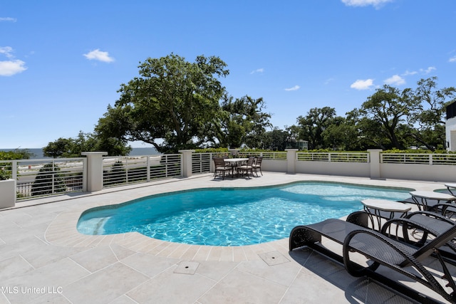 view of pool featuring a patio area