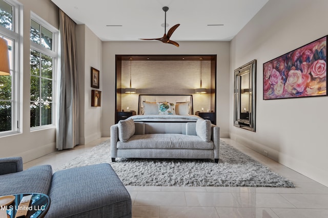 bedroom with ceiling fan