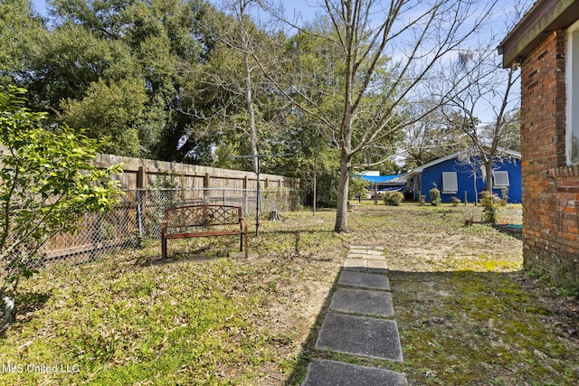 view of yard featuring fence