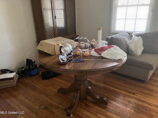 dining room featuring wood-type flooring
