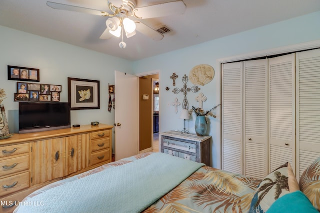 109 Palm Ave, Pass Christian, MS 39571 - bedroom with a closet and a ceiling fan