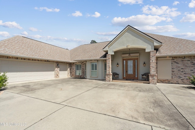 view of front of home featuring a garage