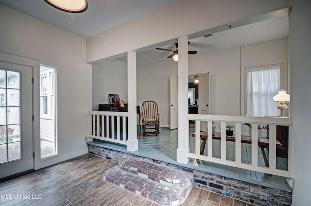 hall featuring hardwood / wood-style flooring