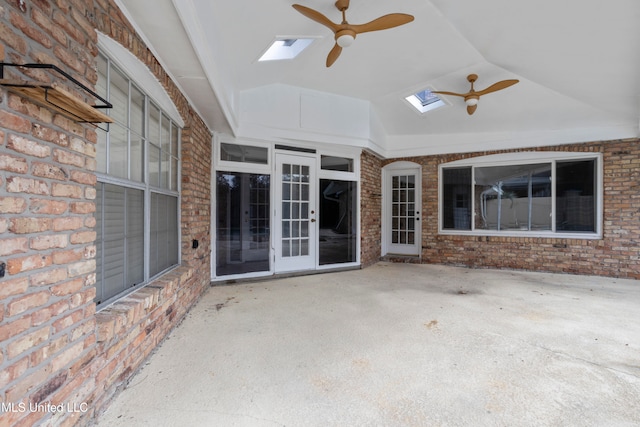 view of patio with ceiling fan