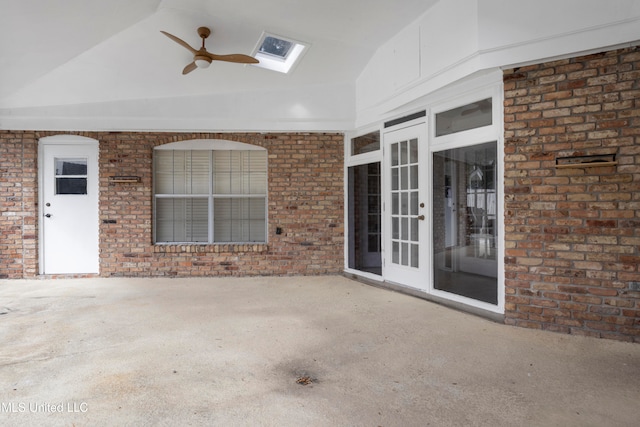 view of patio with ceiling fan