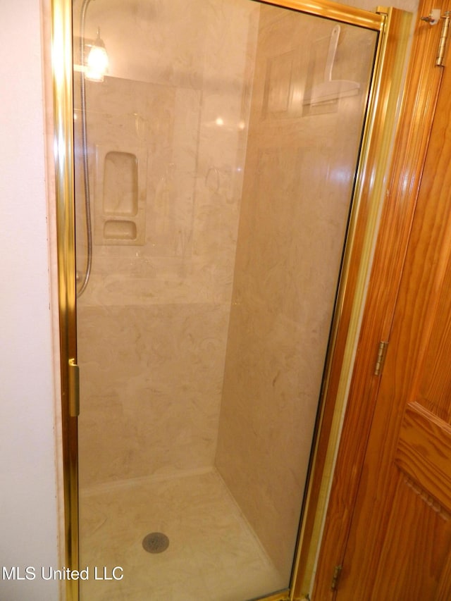 full bath with a shower stall