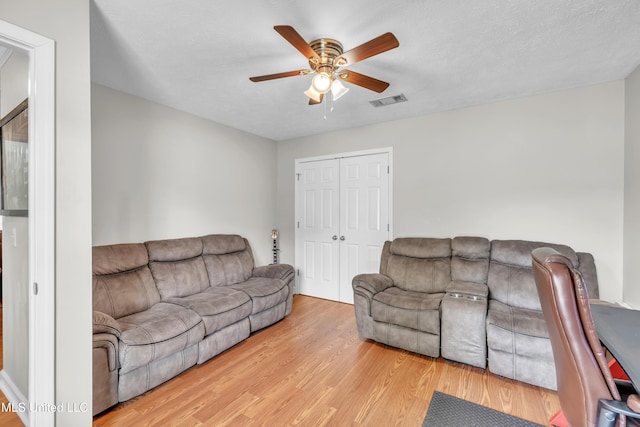 1201 Arbor Hill Dr, Brandon, MS 39042 - living room featuring ceiling fan and wood finished floors