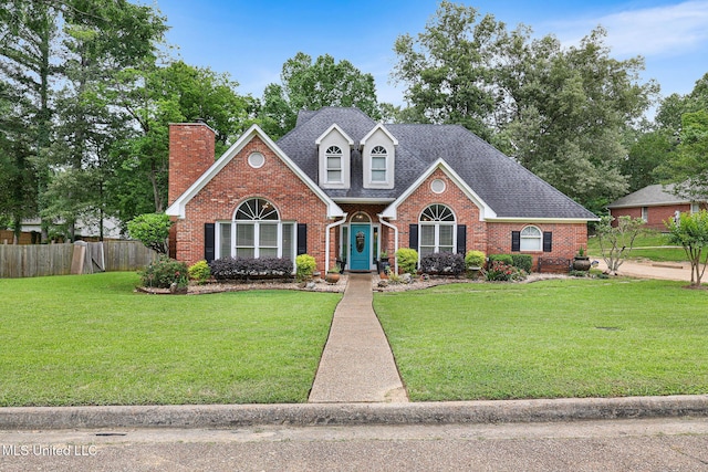108 Kenbridge Ln, Madison, MS 39110 - traditional-style house with brick siding, a chimney, and roof with shingles