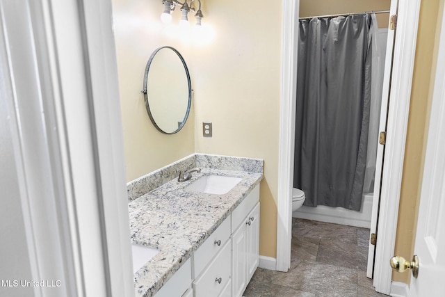 108 Kenbridge Ln, Madison, MS 39110 - bathroom with baseboards, toilet, double vanity, and shower / bath combo