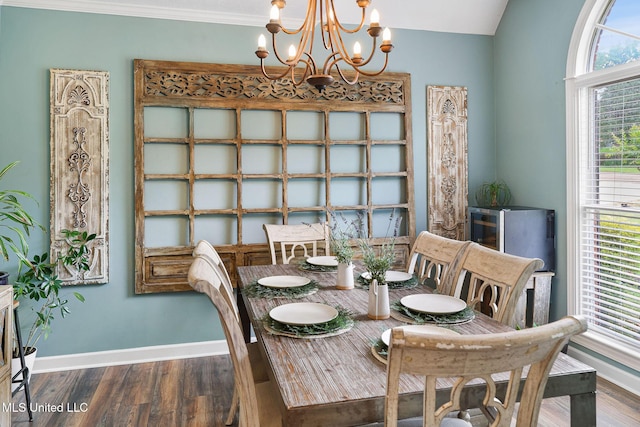 108 Kenbridge Ln, Madison, MS 39110 - dining space featuring a chandelier, wood finished floors, and baseboards