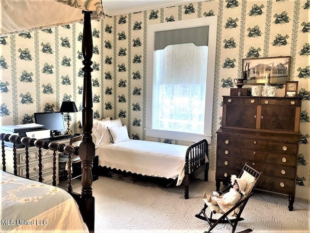 707 State St Unit 705, Natchez, MS 39120 - bedroom featuring wallpapered walls and crown molding