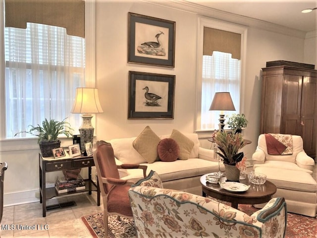 707 State St Unit 705, Natchez, MS 39120 - tiled living room with plenty of natural light and crown molding