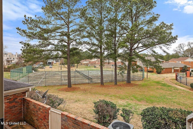 view of yard featuring central AC