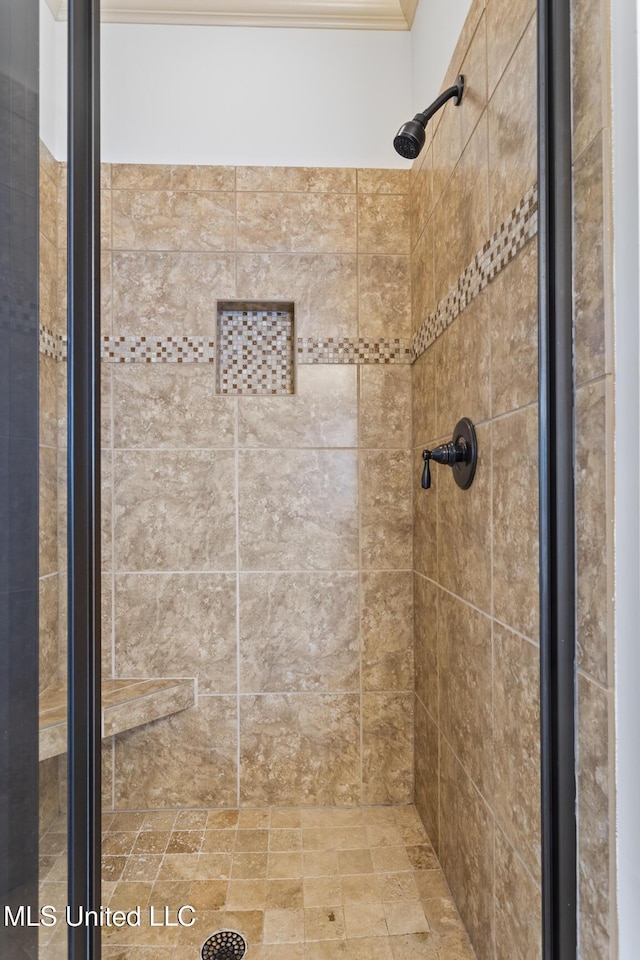 130 Camden Xing, Madison, MS 39110 - bathroom featuring a stall shower and crown molding