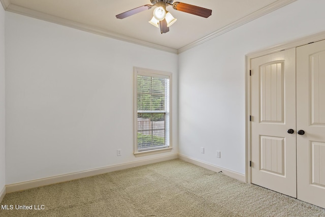 130 Camden Xing, Madison, MS 39110 - unfurnished room with carpet, ornamental molding, baseboards, and ceiling fan