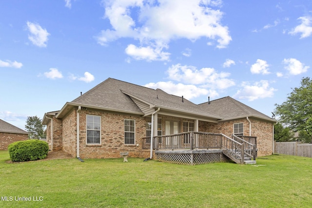 130 Camden Xing, Madison, MS 39110 - back of house with brick siding, a deck, and roof with shingles