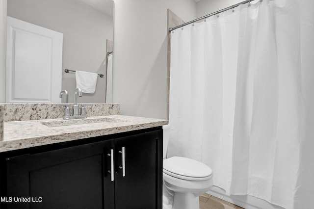 bathroom with toilet and vanity