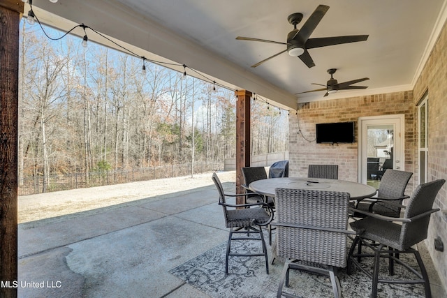 view of patio / terrace with ceiling fan