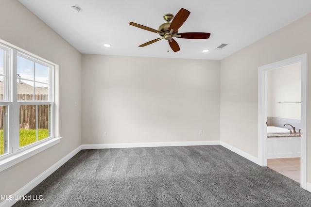 14864 Audubon Lake Blvd, Gulfport, MS 39503 - empty room featuring carpet floors, healthy amount of natural light, a ceiling fan, and recessed lighting