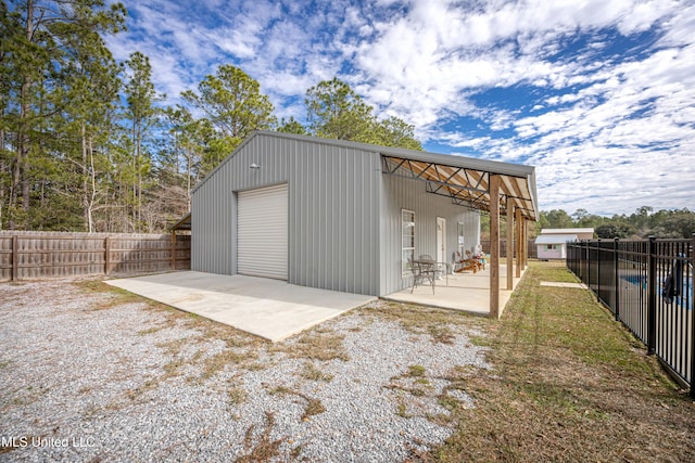 view of garage