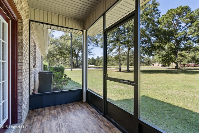 view of unfurnished sunroom