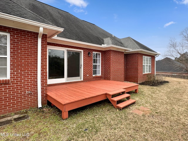 deck with a lawn