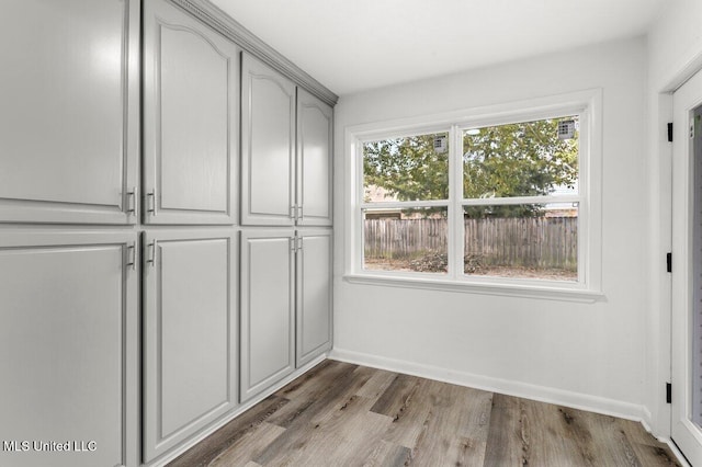 interior space with hardwood / wood-style flooring