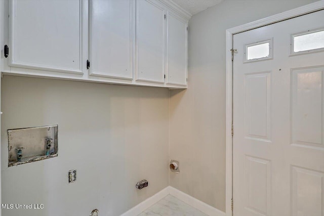 800 Longwood Pl, Clinton, MS 39056 - washroom with cabinet space, washer hookup, baseboards, and marble finish flooring