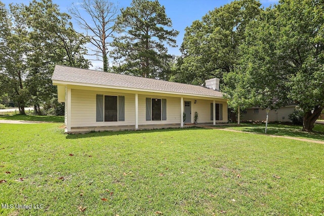 800 Longwood Pl, Clinton, MS 39056 - ranch-style house featuring a front yard and a chimney