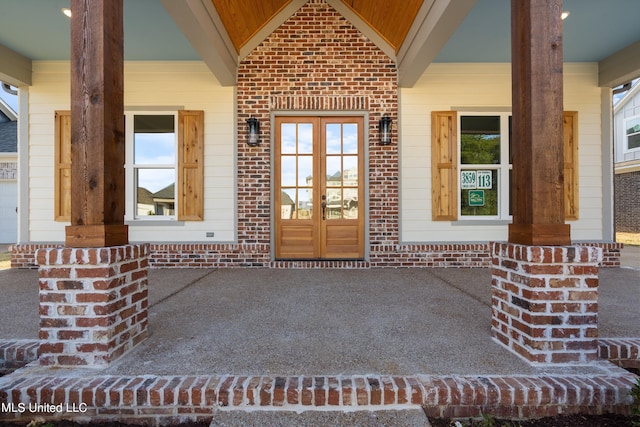 entrance to property with a porch